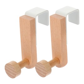 LABRIMP 2pcs Door Hook Rustic Wooden Hooks Wooden Coat Rack Behind Door Hanger Bamboo Coat Rack Natural Wooden Coat Hooks Over Door Towel Rack White Iron Japanese-Style Hat Hook