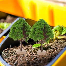 Kichvoe 4Pcs Model Trees Miniature Trees Model Trees with Base, Train Scenery Architecture Trees for DIY Crafts, Building Model, Landscape, 7X4.5X4.5CM