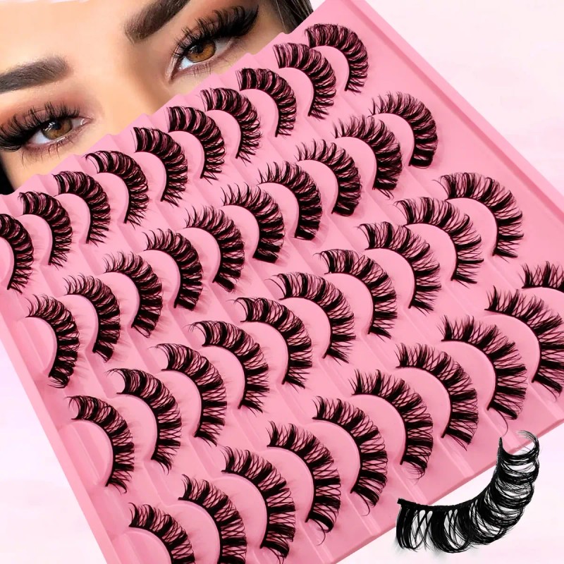 20 Pares De Pestañas Mixtas Rusas Hechas A Mano Con