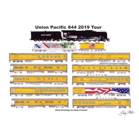 Union Pacific Living Legend #844 11"x17" Horizontal Poster Andy Fletcher signed