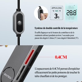 boxtech Aquarium Heater 100W Thermostat Adjustable Aquarium Heater with Temperature Display for Fish Tanks and Aquariums 35-80L