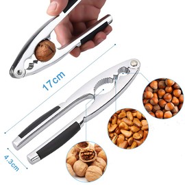 oujilet Nutcracker Pecan Cracker Nut Opener Lobster Cracker with Non Slip Grip, 17 cm, Metal Nut Cracker Tool for All Sorts of Nuts
