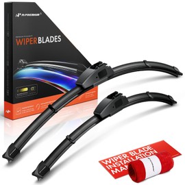 A-Premium Pack of 2 Front Windshield Wiper Blades with Wear Indicator & Towel - Compatible with Mini Cooper 2002-2024 - 18" and 19", Hook Arm Connector, Left and Right