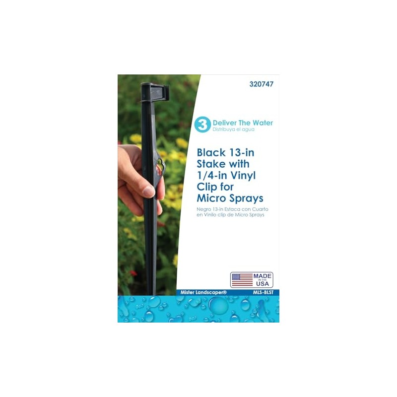 Mister Landscaper Black 13-in Stake with 1/4-in Vinyl Clip for