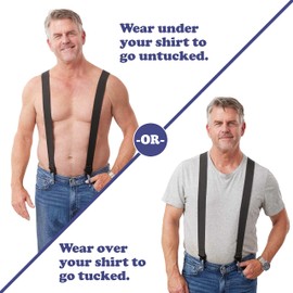HIKERS - Upfitter Hidden Suspenders for Men Under Clothes - 3 Point Belt Loop