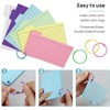 Pastel Pink Index Cards with Rainbow Tabs and Rings, Lined