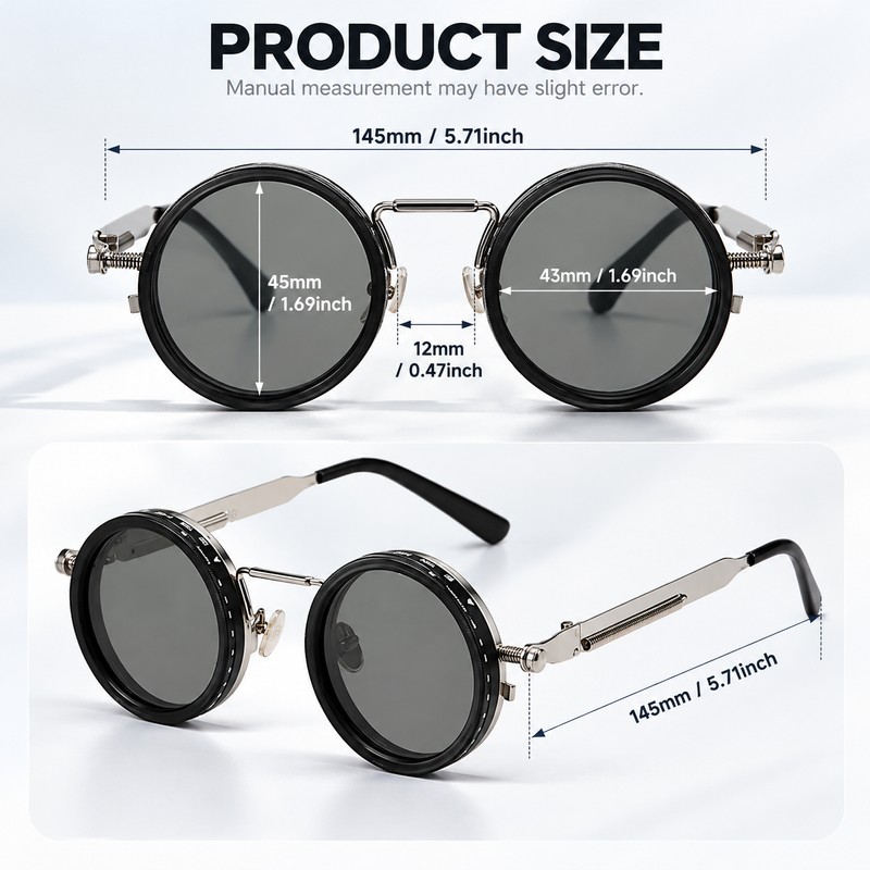 Adjustable Round Polarized Sunglasses for Driving and Outdoor Use –