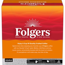 Folgers Breakfast Blend Mild Roast Coffee, 128 Keurig K-Cup Pods