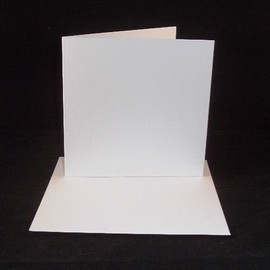 10 x 6"x6" White Card Blanks with White Envelopes