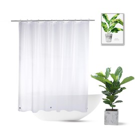WellColor Frosted Short Shower Curtain Liner 54 Inch Length, Waterproof EVA Plastic Bathroom Window Curtain Shower Liner for Bathtub with Rustproof Metal Grommets and 3 Weights, 72X54 Inch