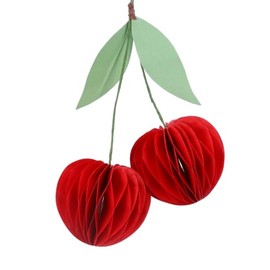 Gisela Graham Honeycomb Paper Cherries Hanging Decoration