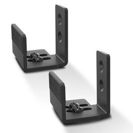 EaseLife Sliding Barn Door Bottom Floor Guide,U Shape,Flexible Adjustable Fit Distance,Flush Flat Bottom Design,Wall Mount System,for Door & Cabinet,Black,2 Pack