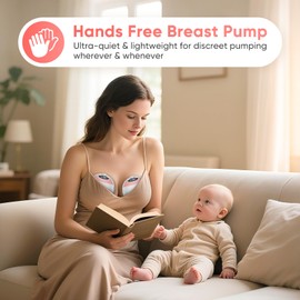 Breast Pump, Maypott Portable Electric Hands Free Wearable Breastfeeding Pumps, Double-fit Flange with 3 Modes & 15 Levels, 24mm,180ml/6oz - 2 Pack Pin, Postpartum Essentials