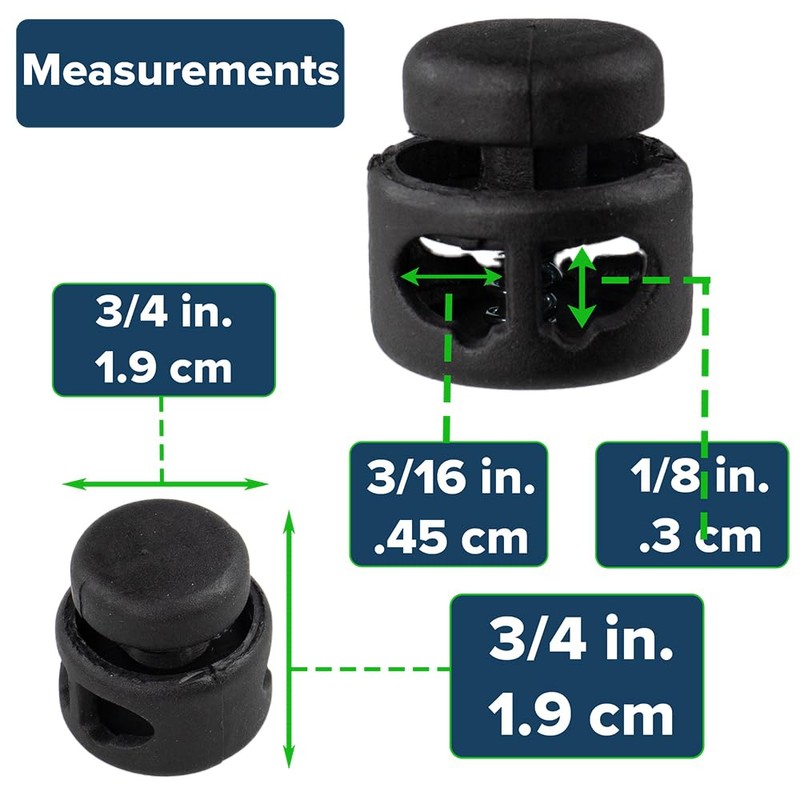 Paracord Planet Double Barrel Cord Lock Draw String Toggle Stopper