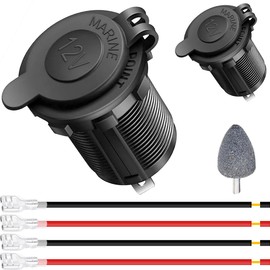 DAOKAI presa accendisigari, sostituzione presa di corrente auto DC 12V, adattatore di presa di corrente impermeabile con cablaggio per auto camion moto - 2pcs