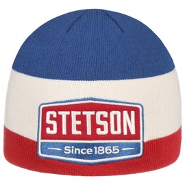 Stetson Highway Beanie Hat Women/Men - Winter with Cuff Autumn-Winter - One Size Blue-White