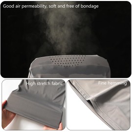 Vanolu Ice Silk UPF50+ Neck Gaiter, Summer Balaclava Face Mask for Men Women, Cooling Washable Sun Dust Wind Face Cover (Grey)