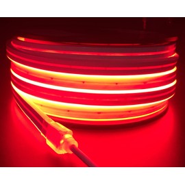 YXHL DC12V Red Silicone LED Neon Rope Light, Waterproof for Indoor & Outdoor Decoration DIY Signboard, 50 FT/15 Meters with Fittings