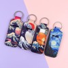 BKBKAAK 4 Pcs Art Lipstick Sleeves Holder Keychain, Elastic Fabric