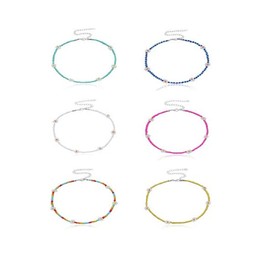 Tiande Daisy Flower Boho Coloful Beaded Choker Necklace for Women Handmade Cute Necklace Seed Beads Summer Beach Collar Clavicle Choker Necklace -SET 3