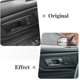 Jogon Dry Carbon Fiber Inner Door Handle Bowl Frame Trim for Ford Mustang S650 GT Ecoboost Dark Horse 2024 New Door Lock Button Cover Panel Decals