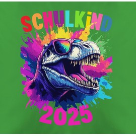 Kissenbezug - Deko Kissen - Schulkind 2025 T-Rex Dino Einschulung Geschenk Dinosaurier Schulstart I Einschulungsgeschenk T Rex Schulbeginn Geschenke 1. Schultag I Schulanfang - 50 x 50 cm - Grün