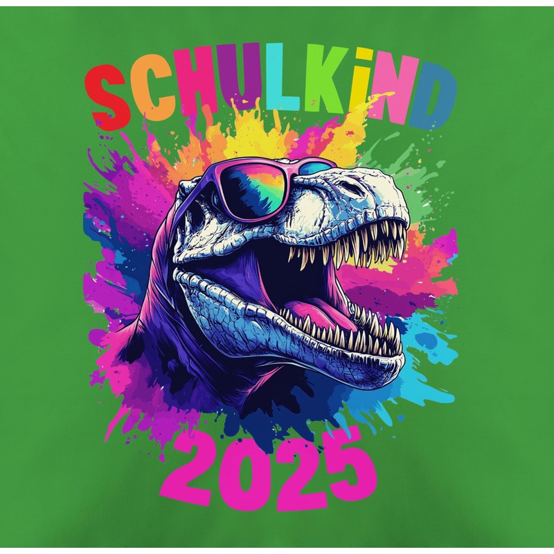 Kissenbezug - Deko Kissen - Schulkind 2025 T-Rex Dino Einschulung