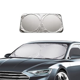 Ziciner - Parasol para parabrisas de coche con bolsa de almacenamiento, protector solar automático que bloquea los rayos UV, protección plegable para ventana frontal, se adapta a la mayoría de los