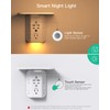 Wall Outlet Extender with Shelf and Night Light, Surge Protector,