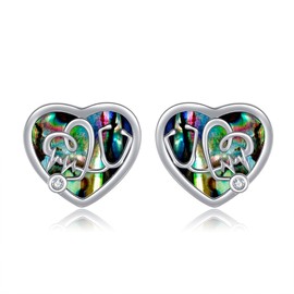 DAYLINLOVE Nurse Gifts 925 Sterling Silver Abalone Shell Heart Stethoscope Nurse Stud Earrings Nurse Jewellery Gifts for Women Nurse Medical Student, Sterling Silver