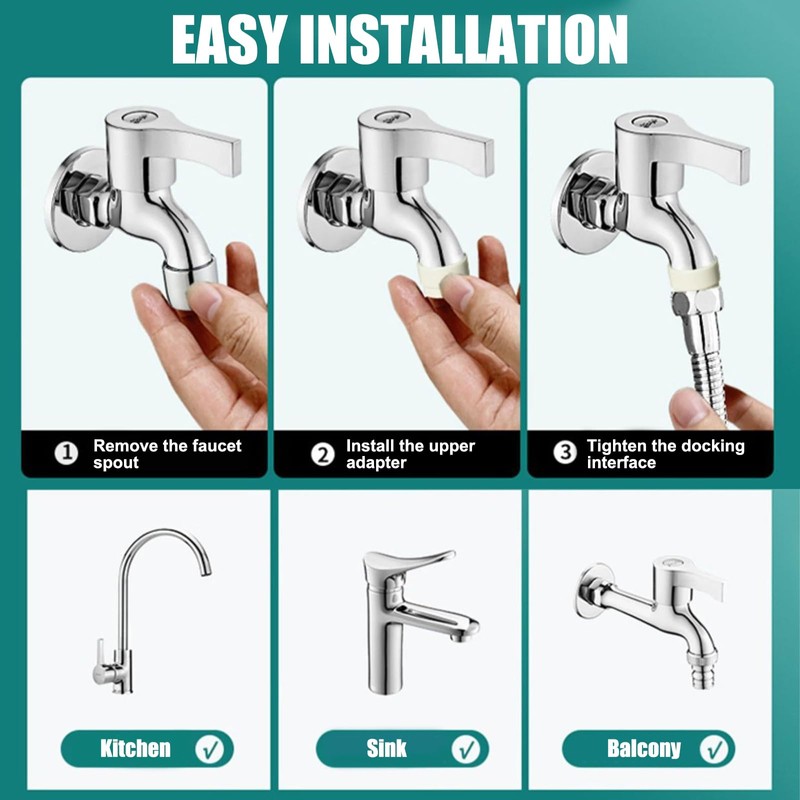 Hshenjhu Tap Attachment, 720° Swivel Tap Extension, Flexible Tap Attachment