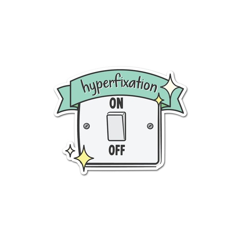 2 x 10cm Hyper Fixation Vinyl Stickers - Switch Neurodiversity