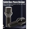 GAsupply 14x1.5 28mm Shank Lug Bolts, 20pcs Black Conical Seat