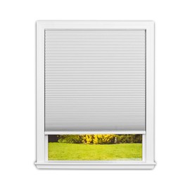 Redi Shade No Tools Easy Lift Trim-at-Home Cordless Cellular Blackout Fabric Shade White, 30" W x 64" L, (Fits windows 19"- 30")