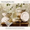 MACKENZIE-CHILDS Enamel Everyday Bowl, Serving Bowl for Entertaining, Medium, Brown-and-White