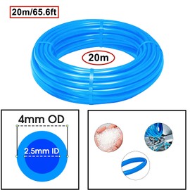 HAXIHA Pneumatic Hose Blue 4 mm OD 2.5 mm ID Polyurethane PU Air Hose Pipe Set, Compressed Air Hose, 20 Metre PU Hose is Suitable for Pneumatic Devices and Air Compressor