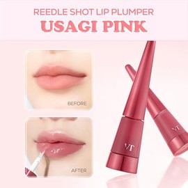 VT COSMETICS Reedle Shot Lip Plumper in Usagi Pink, Hydrating Plumping Lip Gloss, High Shine Finish, Infused with Jojoba Oil & Hyaluronic Acid, Korean