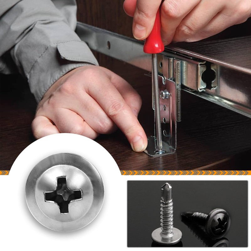 120pcs M4.2 Self Tapping Flat Head Screws 410 Stainless Steel