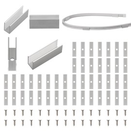 Neon Rope Light Mounting Brackets, Neon LED Accessories 60Pcs Neon Lights Aluminum Install Fixing Clips Accessories for 6x12mm Silicone LED Neon Flex Strip Lighting, Neon Signs DIY 60 Screws, 60 Clips
