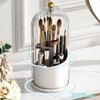 Primst Makeup Brush Holder Case, 360° Rotating Cosmetic Organizer with