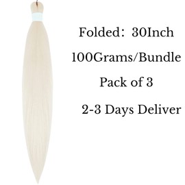 Leticia Blonde White 30 Inch Braiding Hair Prestretched Braiding Hair Extensions