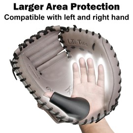 [for Kids] Catcher's Thumb Shield Baseball Thumb Guard for Baseball & Softball Catchers Thumb Protector for Baseball Catcher Gear Training Aid Catcher Accessories Reduce Sting-Black