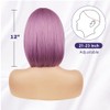 BATISI Purple Pink Bob Wigs for Women 12 Inch Short