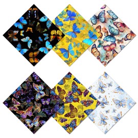 CREATCABIN 6 Packs Thickened Glasses Cleaning Cloth Elegant Flower Design Microfiber Cleaning Cloth Multi-Colored Eyeglass Cleaning Cloths Soft Wipes for Reusable Eyeglass Phone Screens 6.1x6.1 Inch