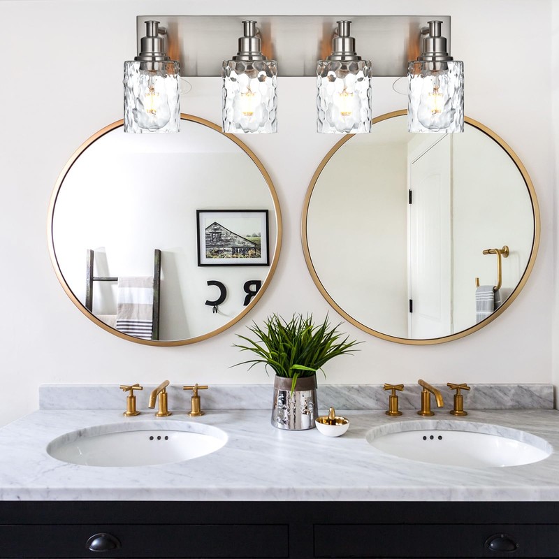 BONLICHT Modern Bathroom Light Fixtures in Brushed Nickel Finish, 2