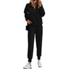 PRETTYGARDEN Long Sleeve Half Zip Sweatsuits Women 2 Piece Outfit