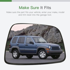 SCITOO Passenger Side Mirror Glass Compatible with 2002-2007 For JEEP LIBERTY W/O HEATED Chrome Convex Right Exterior Mirror Glass With Backing Plate RM35201-11P