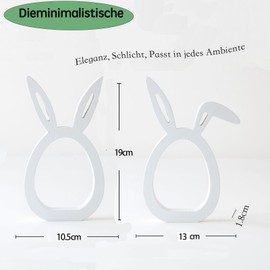 Pack of 2 Easter Bunny, Modern Decoration, Wooden Easter Decoration, White Easter Eggs, Easter Gift, Table Decoration, Easter