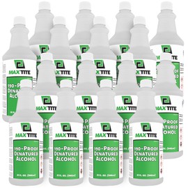 MAXTITE 190-Proof Virgin Denatured Alcohol (4 Gal Total, 16x 32oz bottles)