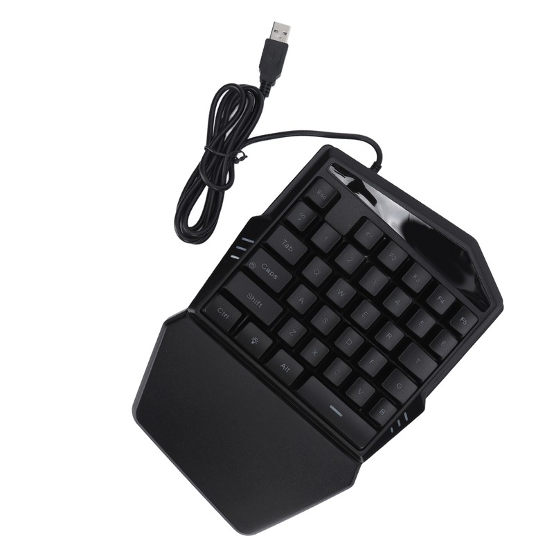 One Handed Gaming Keyboard USB Wired RGB Backlit 35 Keys